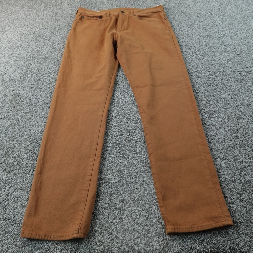 NEW Gap Jeans Mens 33X30 Brown Tan Slim Five Pocket Chino Stretch‎ Flex Straight